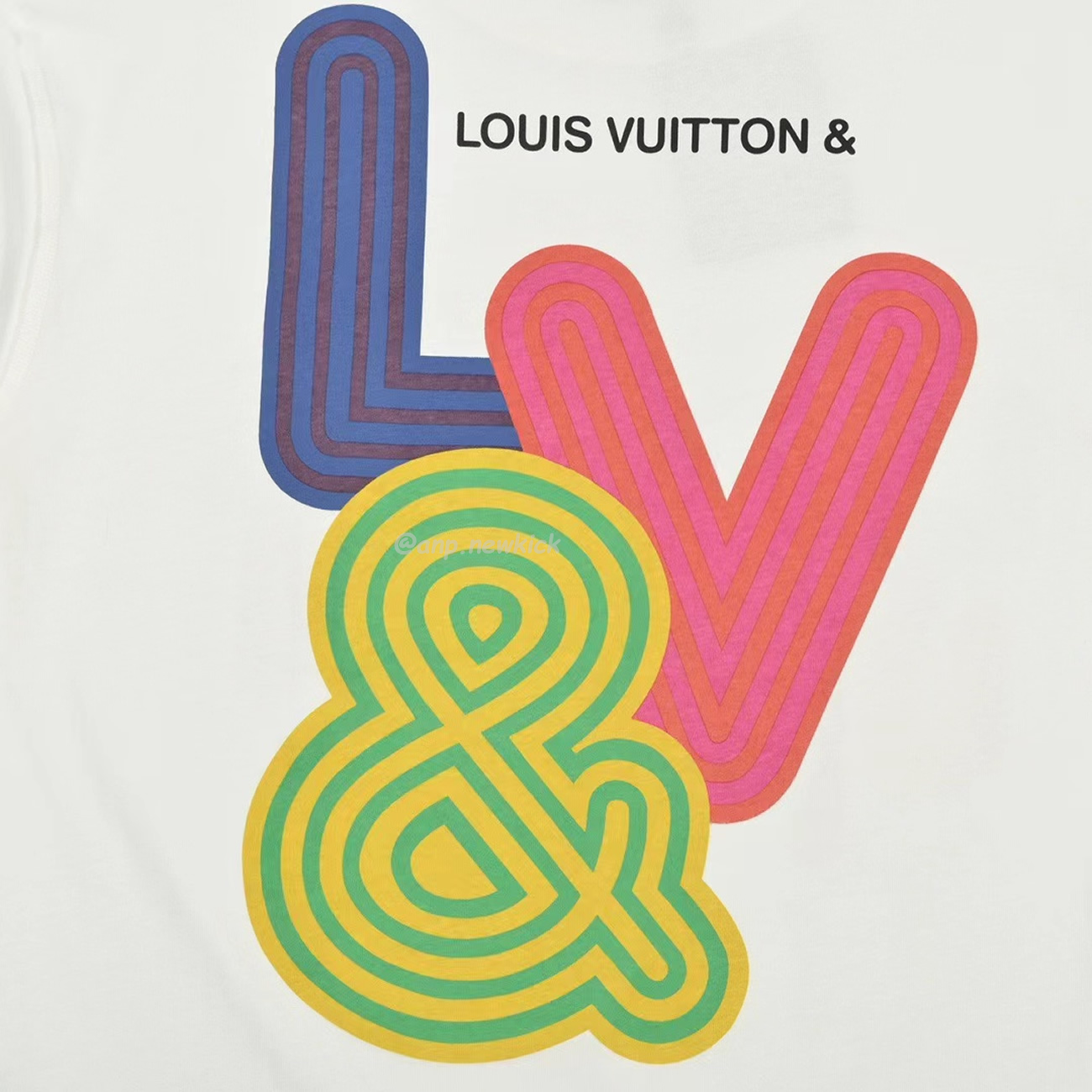 Louis Vuitton Colorful Letter Printed Short Sleeves T Shirt (2) - newkick.vip